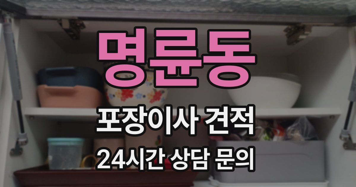 명륜동 포장이사 견적