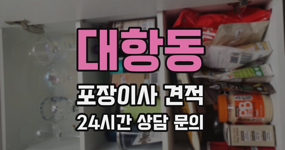 대항동 포장이사 견적