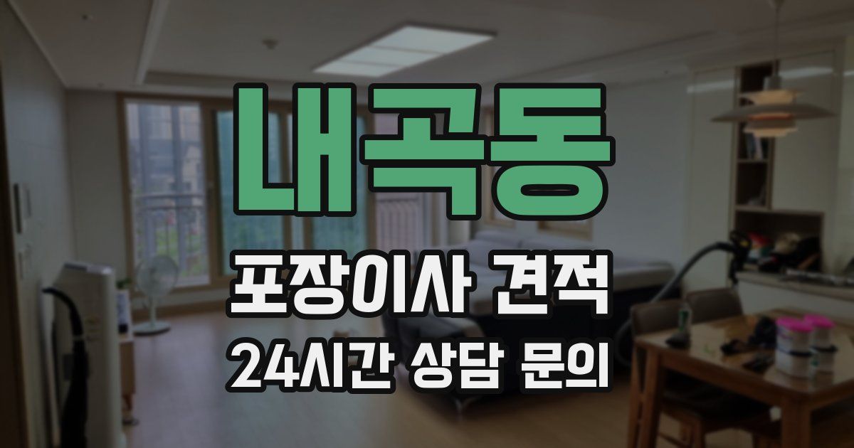 내곡동 포장이사 견적