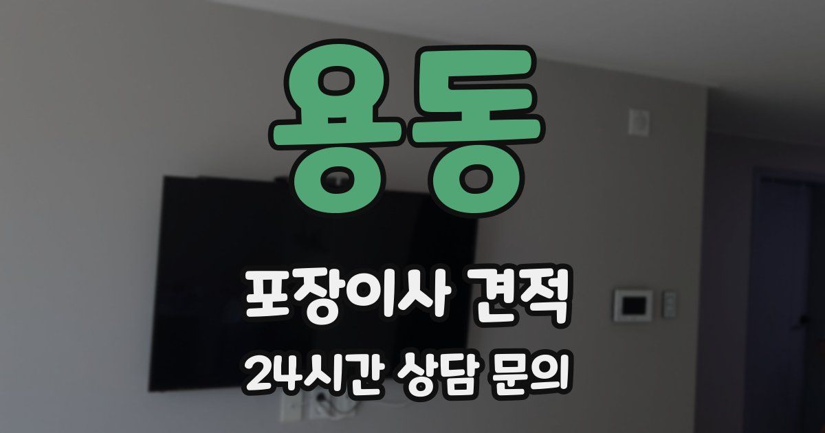 용동 포장이사 견적