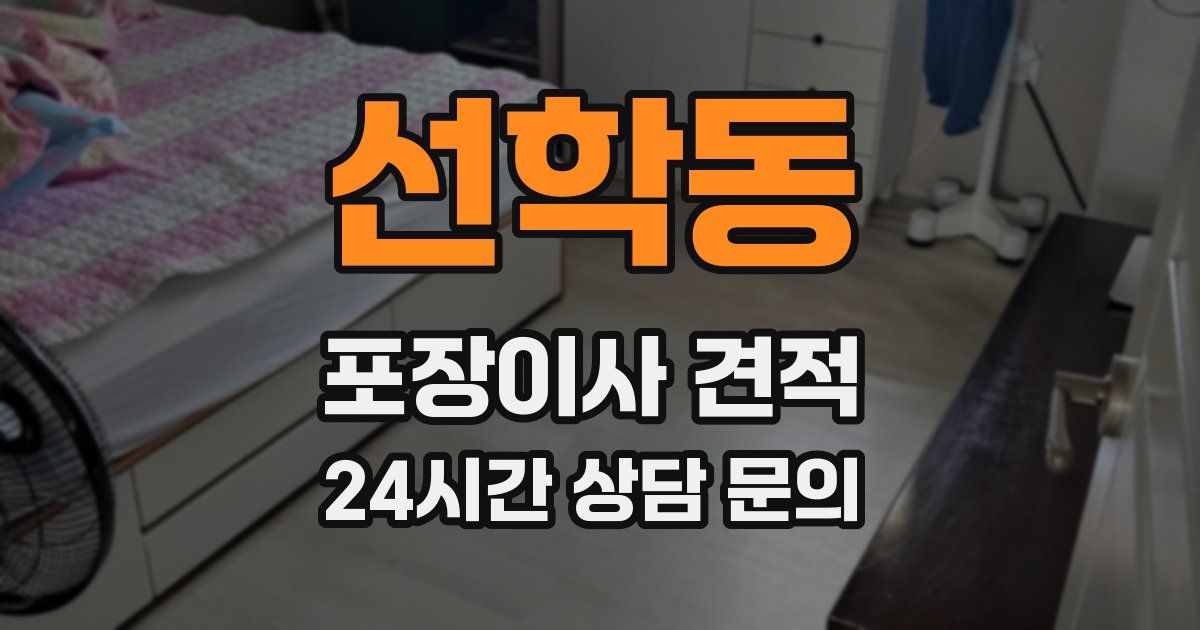 선학동 포장이사 견적