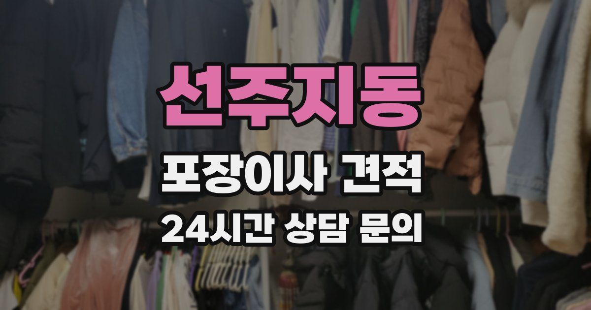 선주지동 포장이사 견적