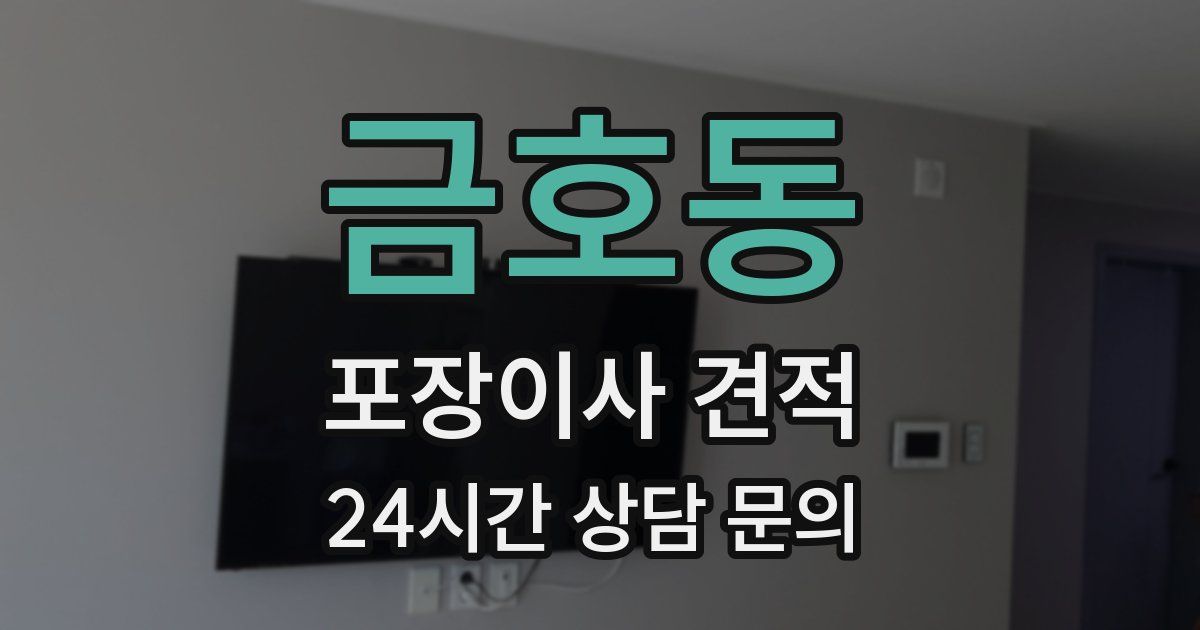 금호동 포장이사 견적