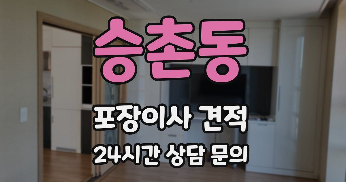 승촌동 포장이사 견적