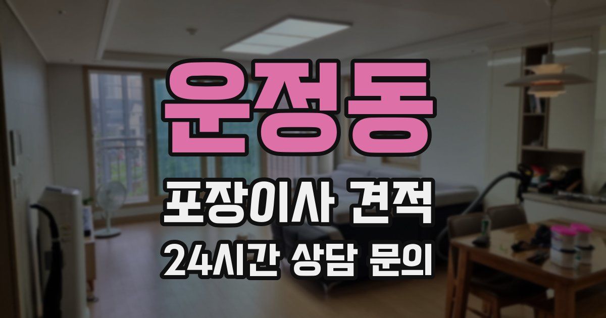 운정동 포장이사 견적