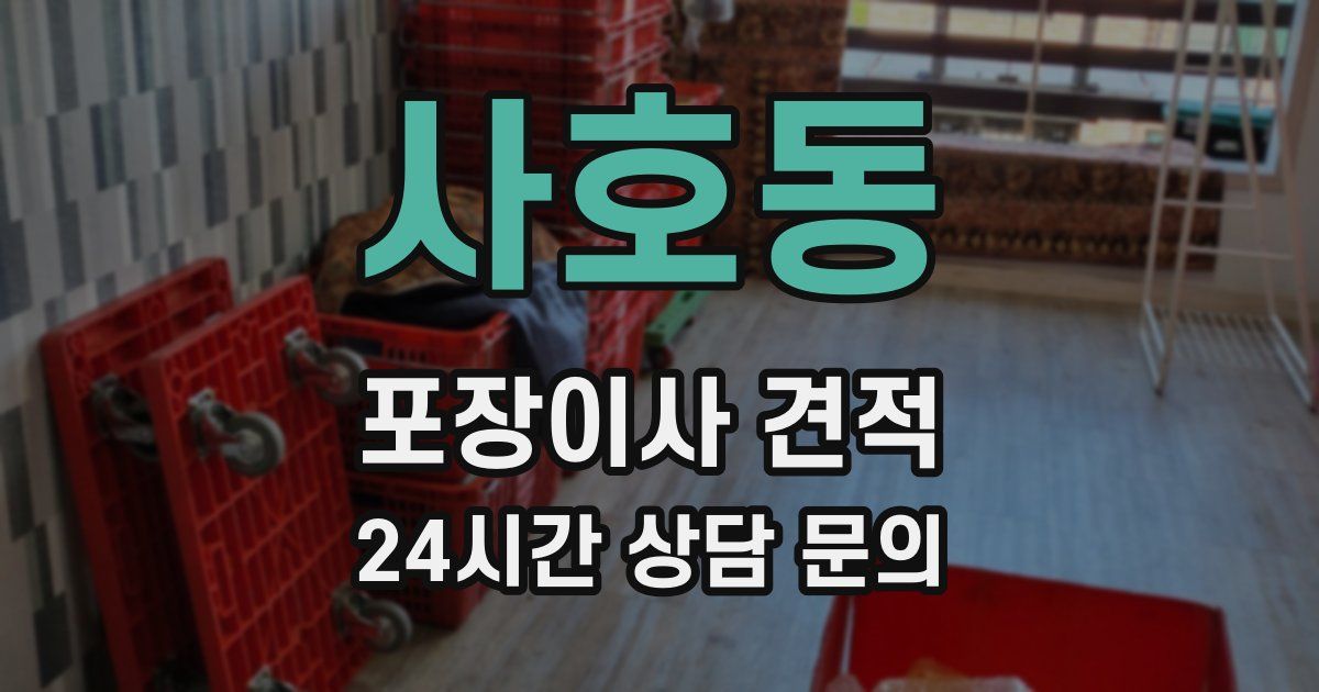 사호동 포장이사 견적