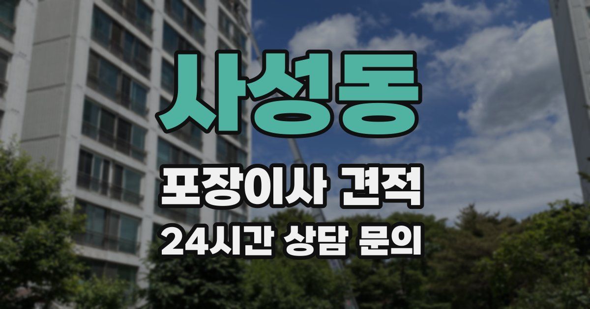 사성동 포장이사 견적