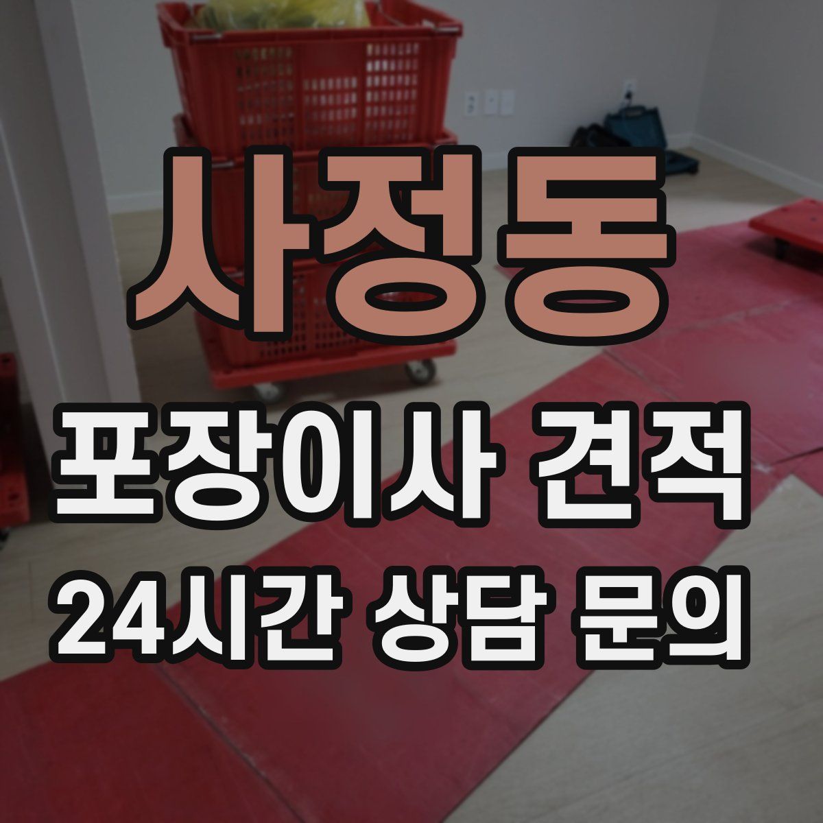 사정동 포장이사 견적