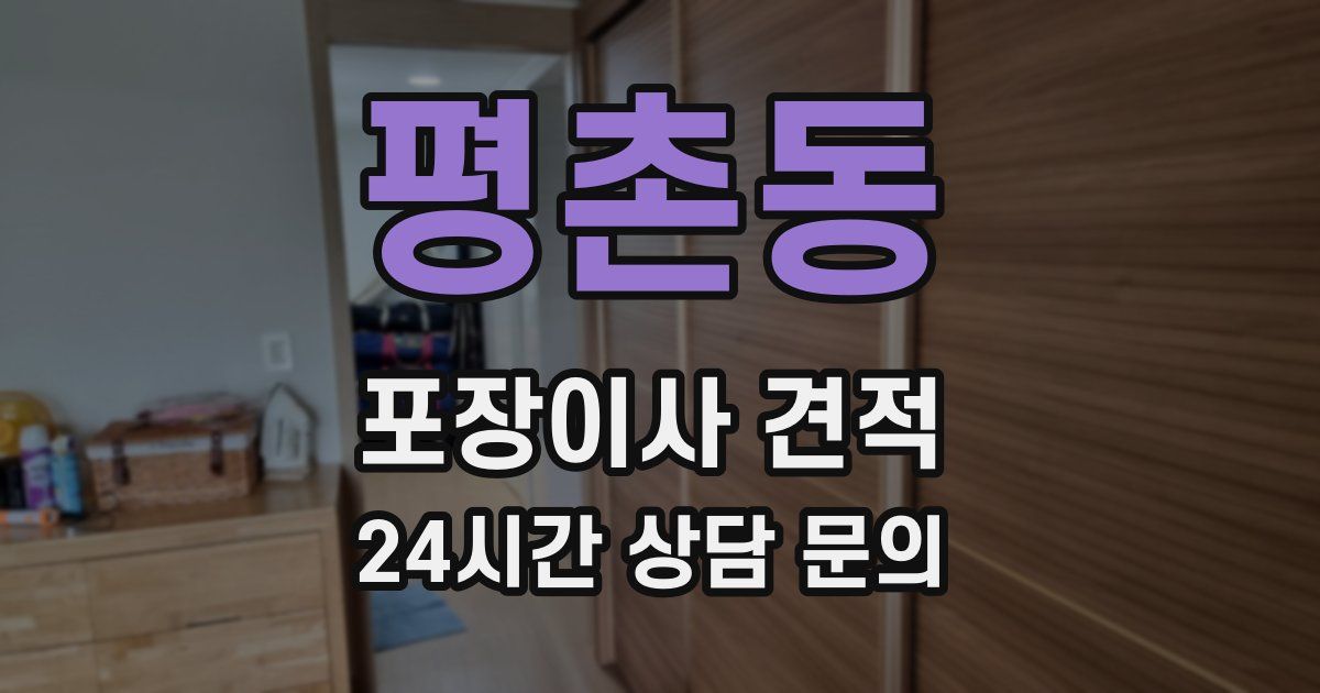 평촌동 포장이사 견적