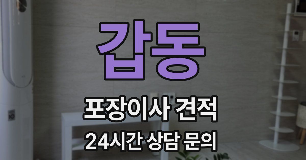 갑동 포장이사 견적