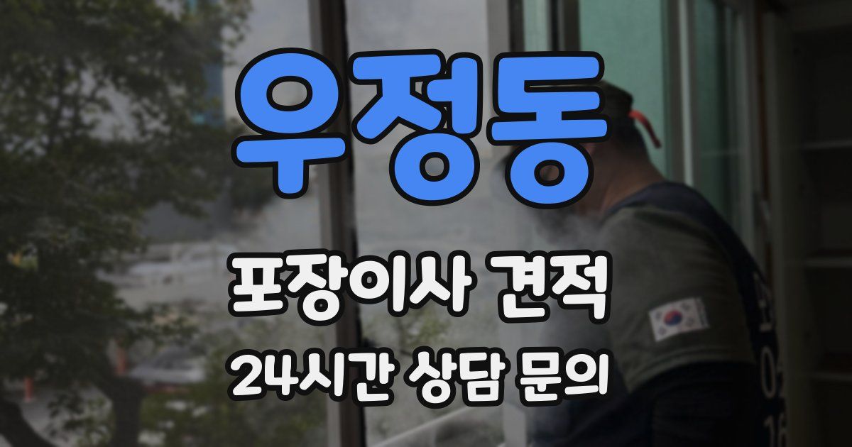 우정동 포장이사 견적