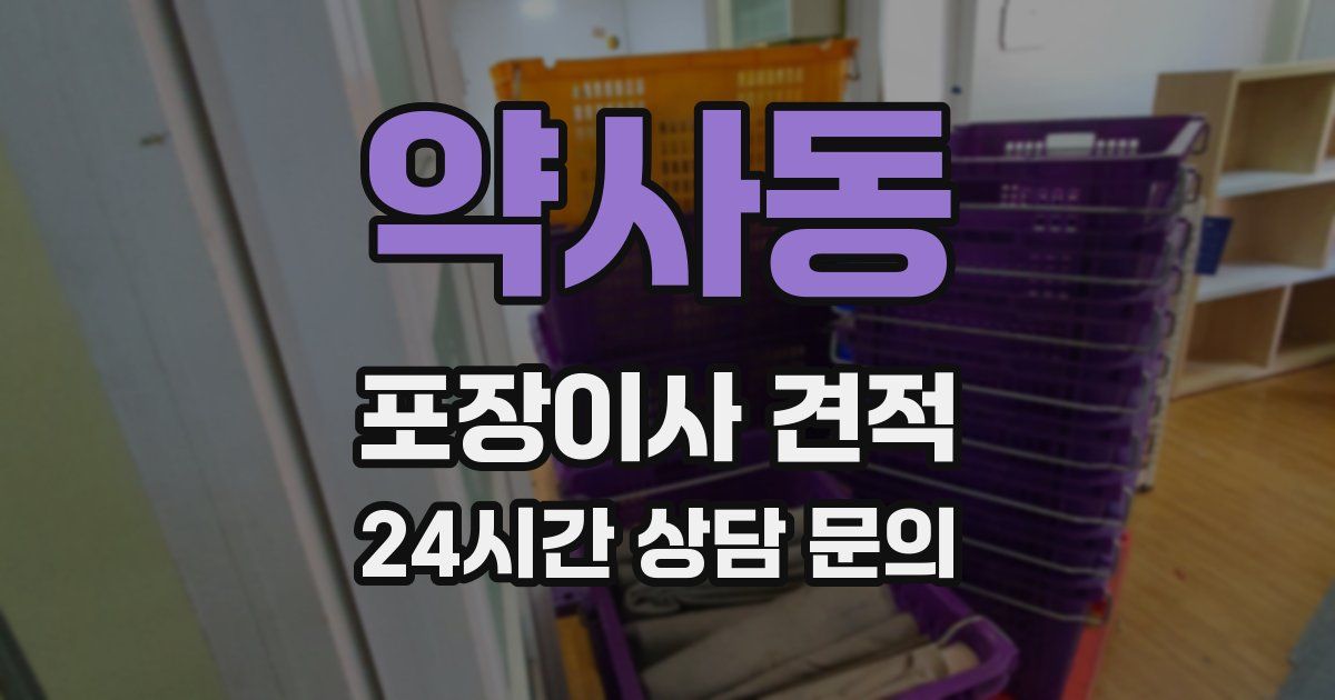 약사동 포장이사 견적