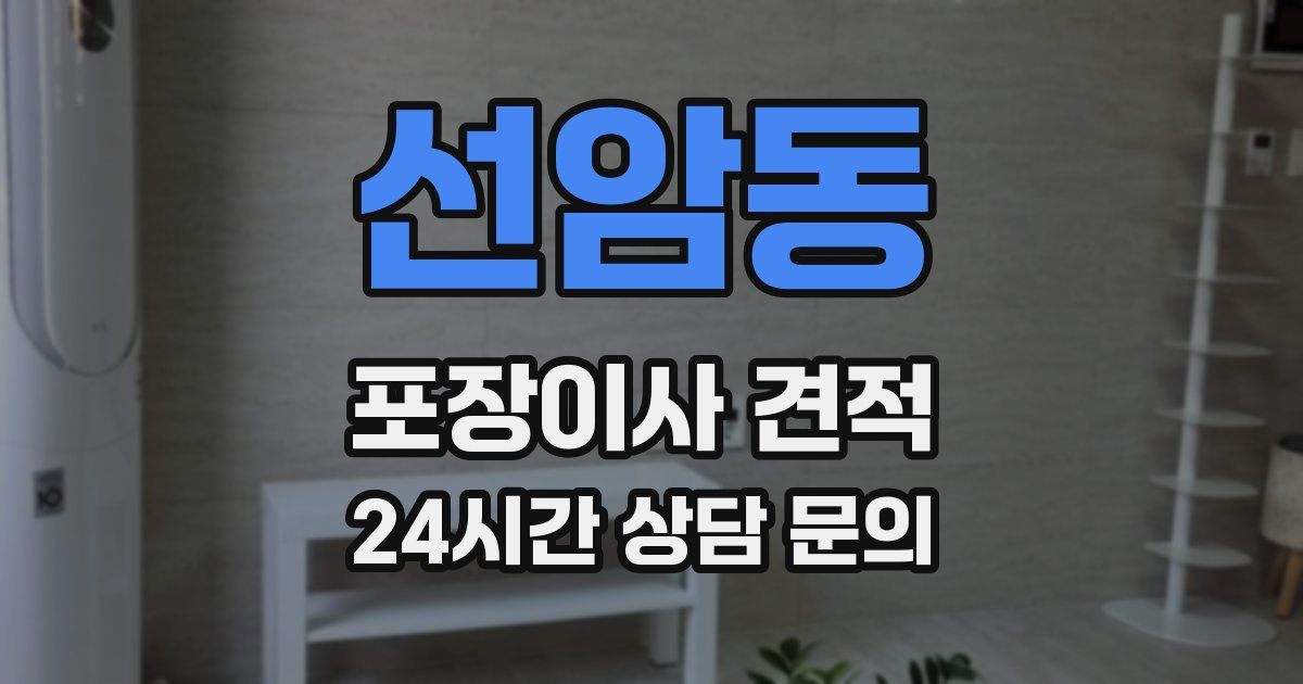 선암동 포장이사 견적