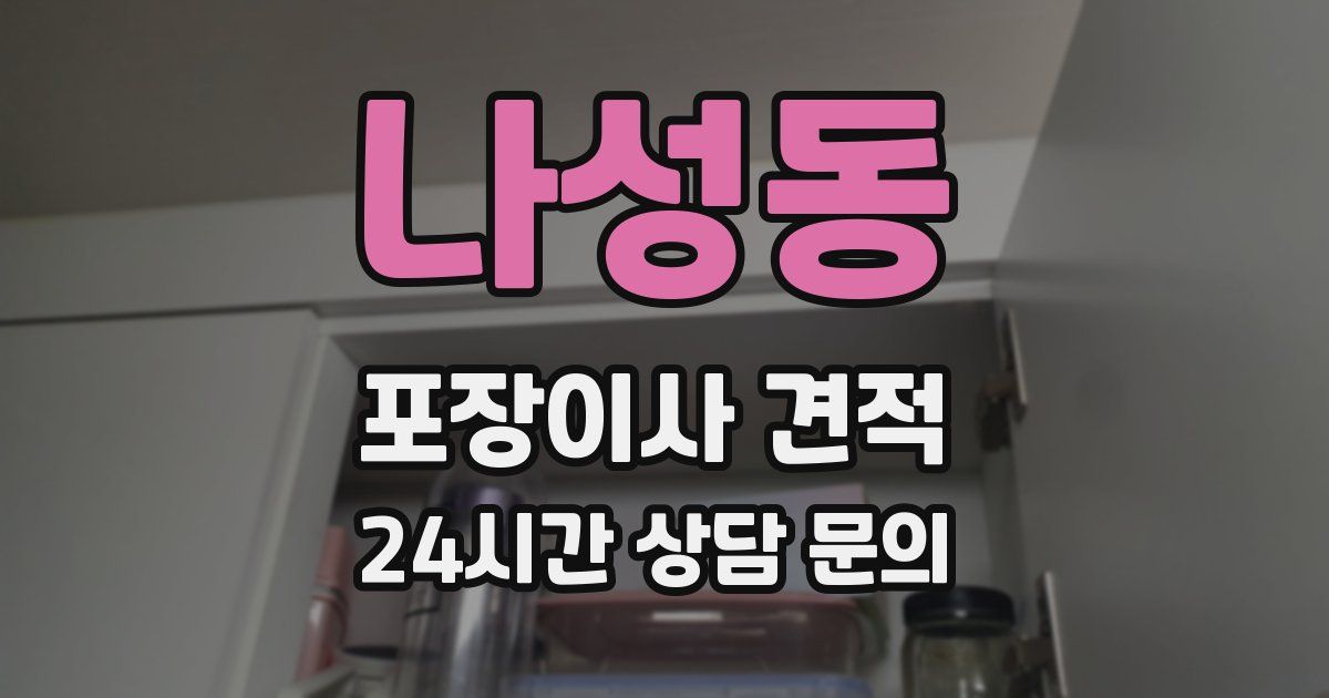 나성동 포장이사 견적