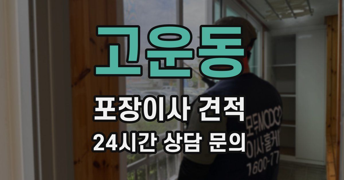 고운동 포장이사 견적