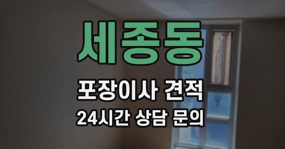 세종동 포장이사 견적