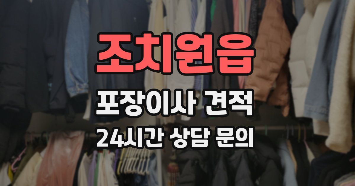 조치원읍 포장이사 견적