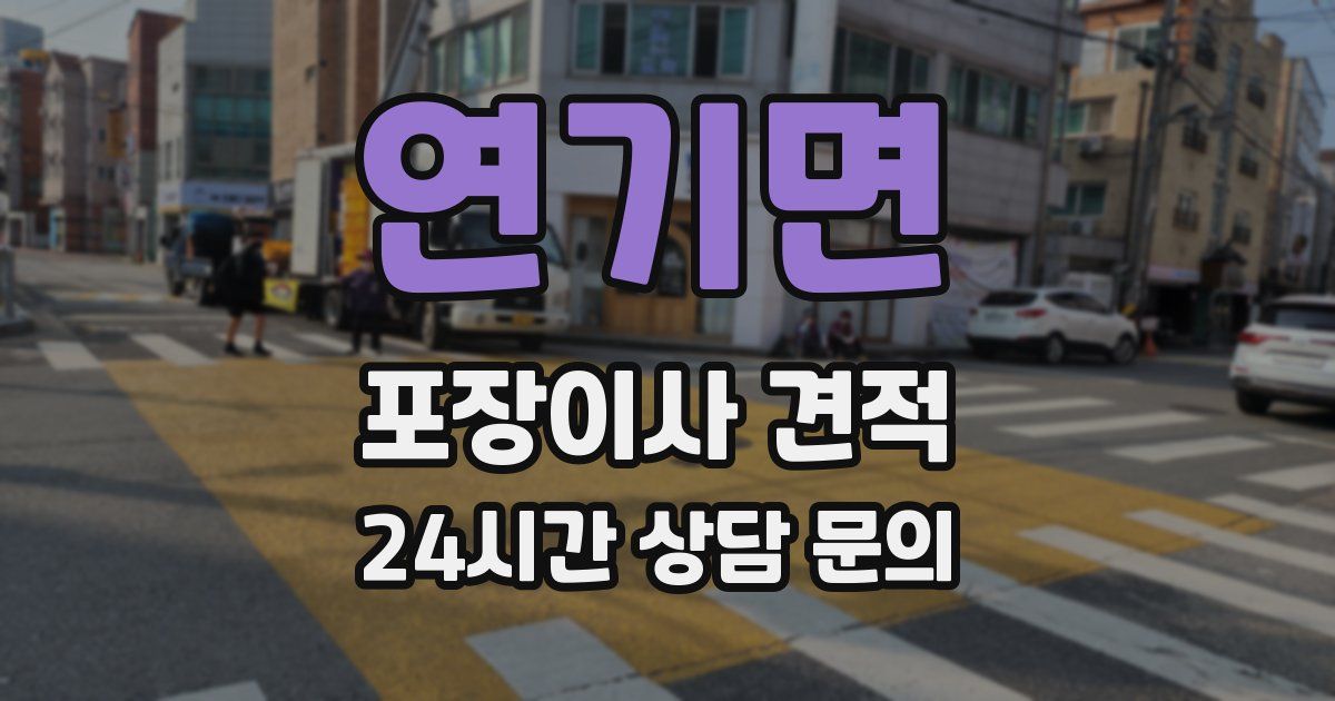 연기면 포장이사 견적