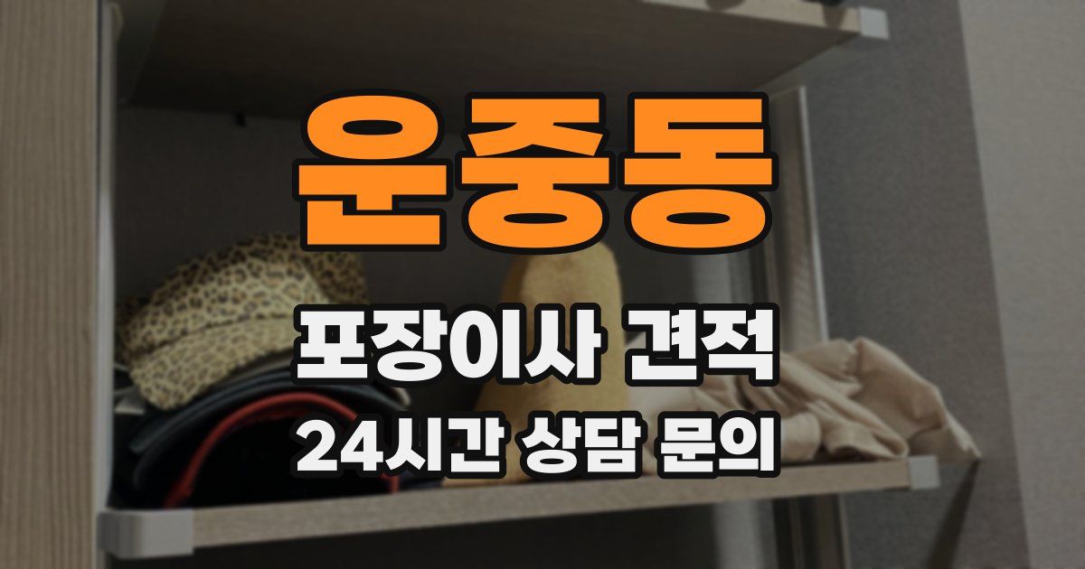 운중동 포장이사 견적