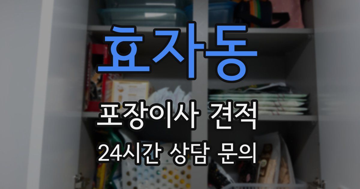효자동 포장이사 견적