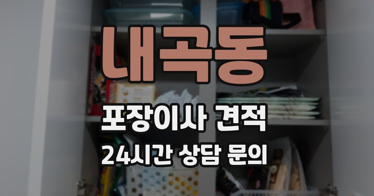 내곡동 포장이사 견적