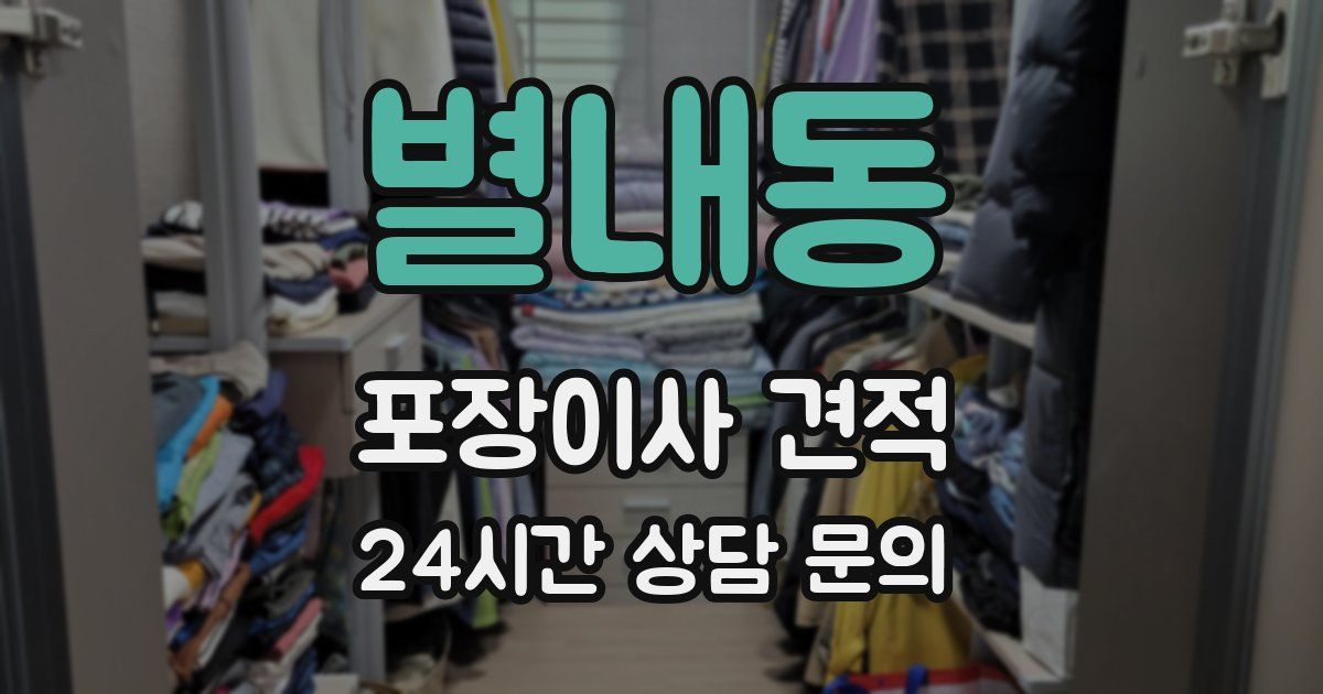 별내동 포장이사 견적