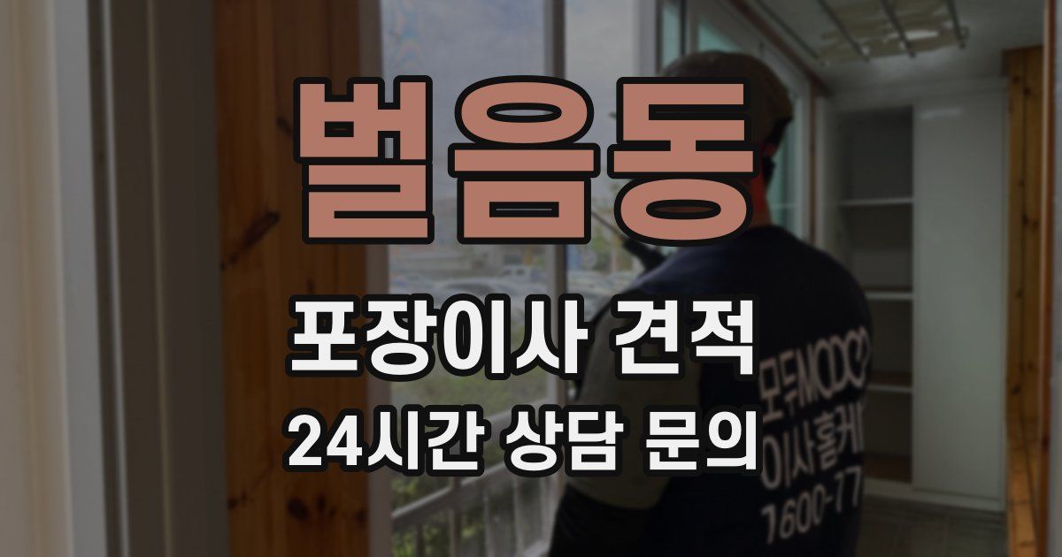 벌음동 포장이사 견적