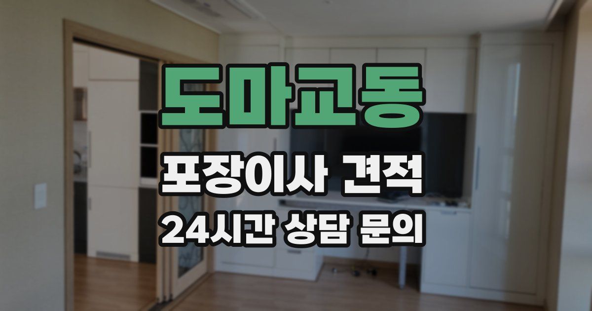 도마교동 포장이사 견적