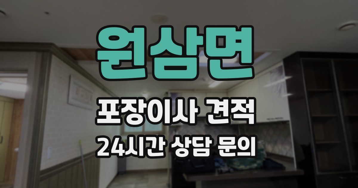 원삼면 포장이사 견적