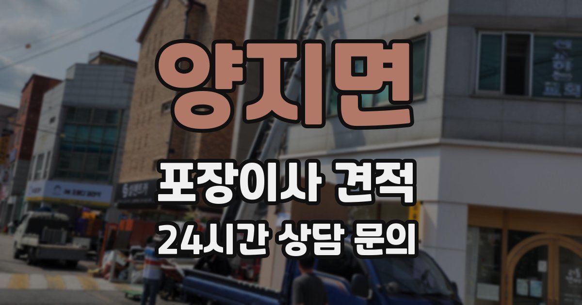 양지면 포장이사 견적