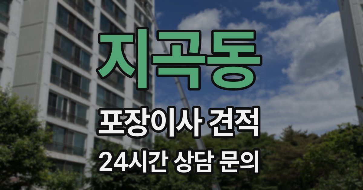 지곡동 포장이사 견적