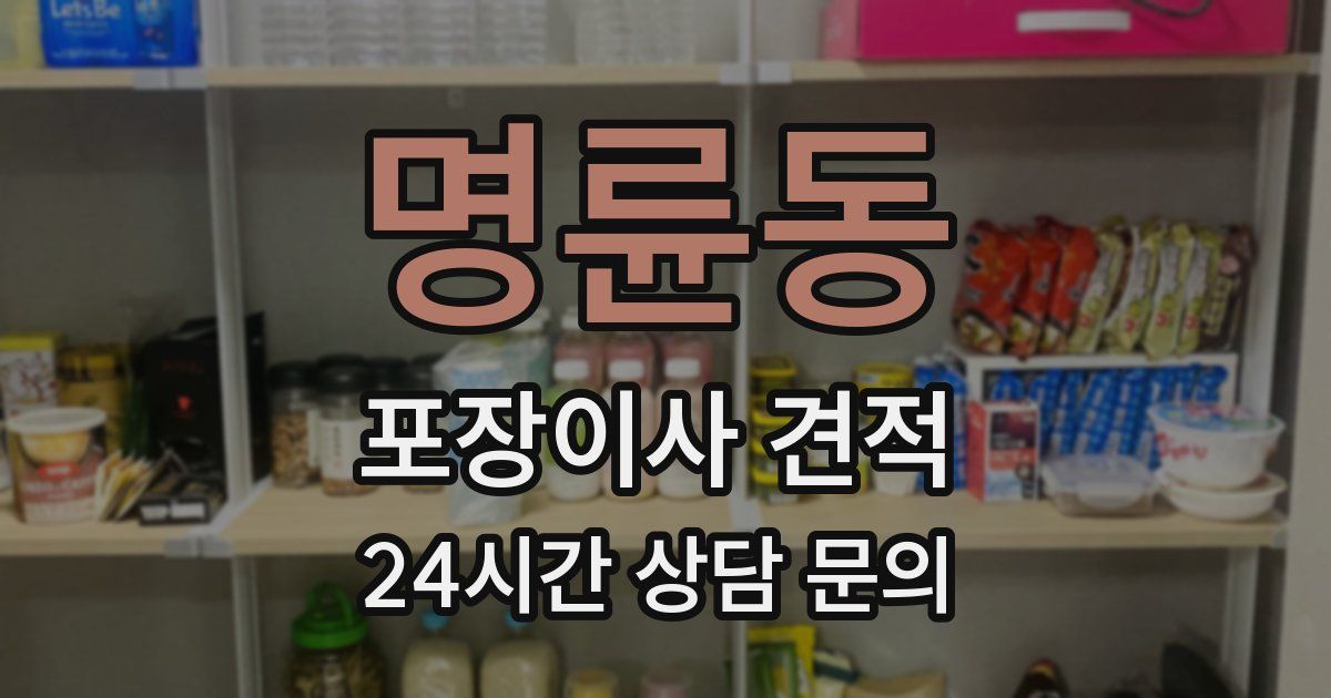 명륜동 포장이사 견적