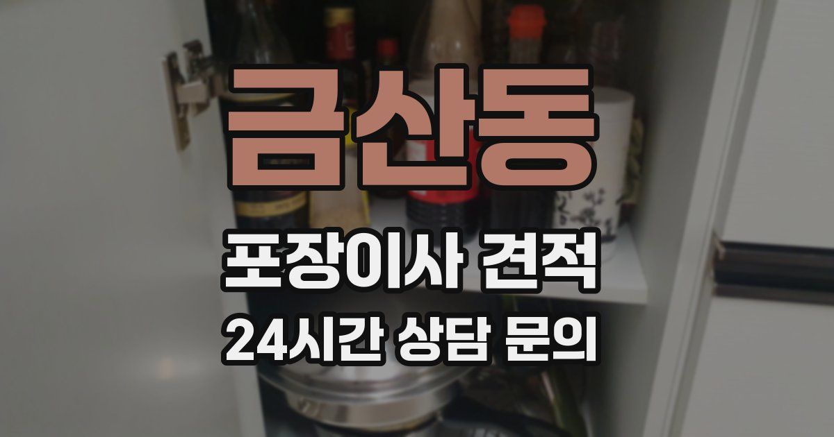 금산동 포장이사 견적