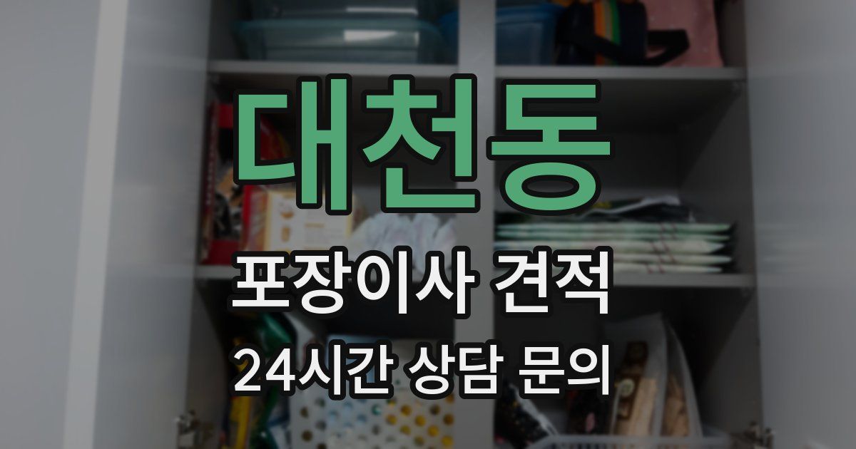 대천동 포장이사 견적