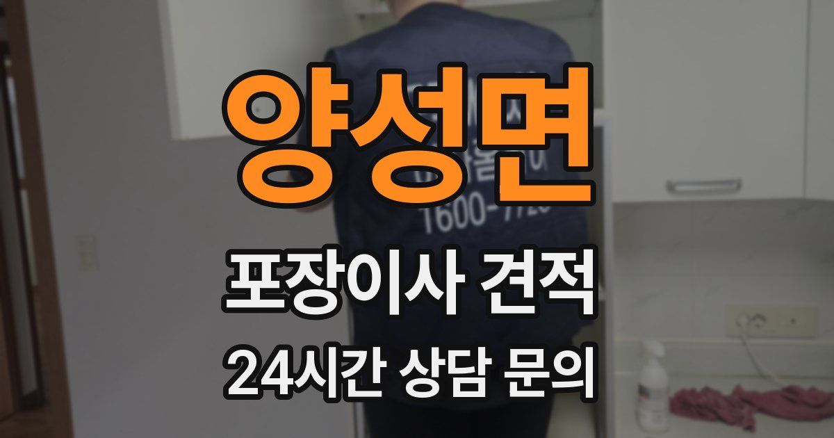 양성면 포장이사 견적