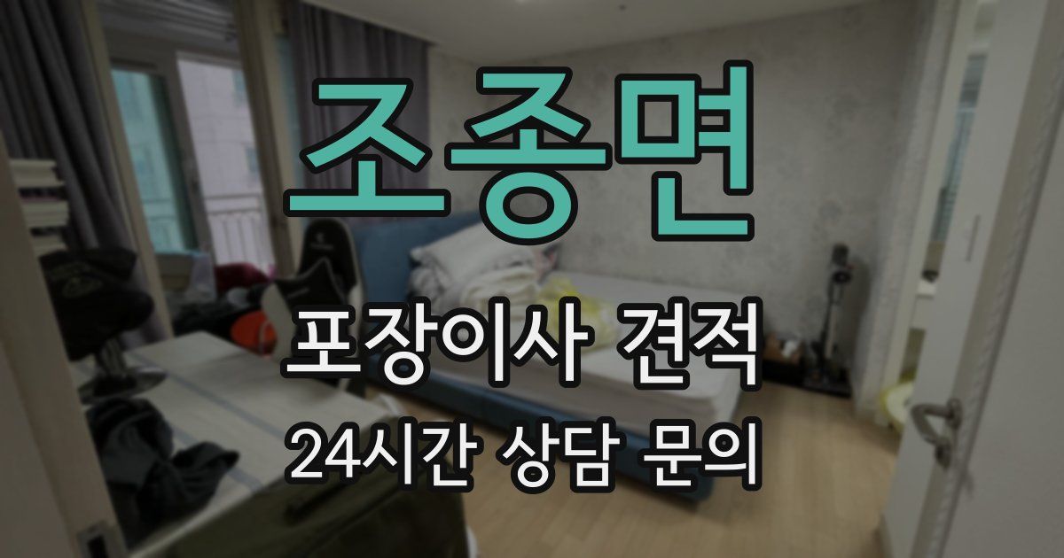 조종면 포장이사 견적