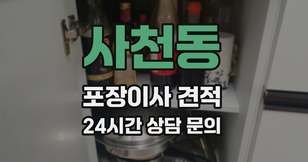 사천동 포장이사 견적