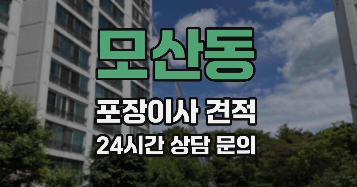 모산동 포장이사 견적