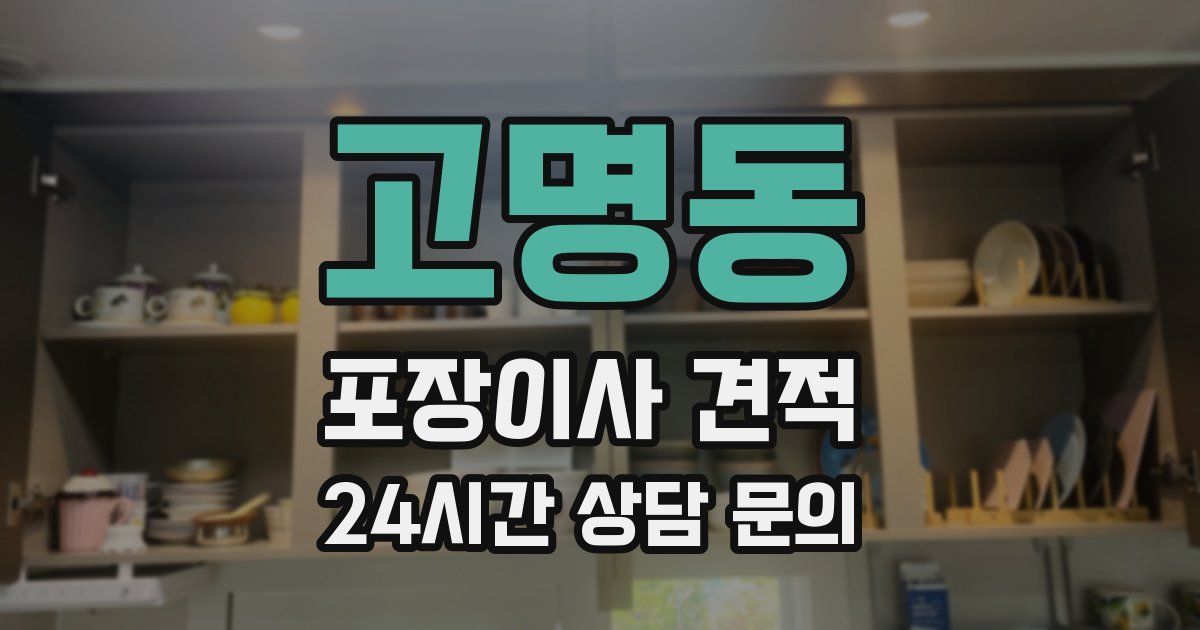 고명동 포장이사 견적