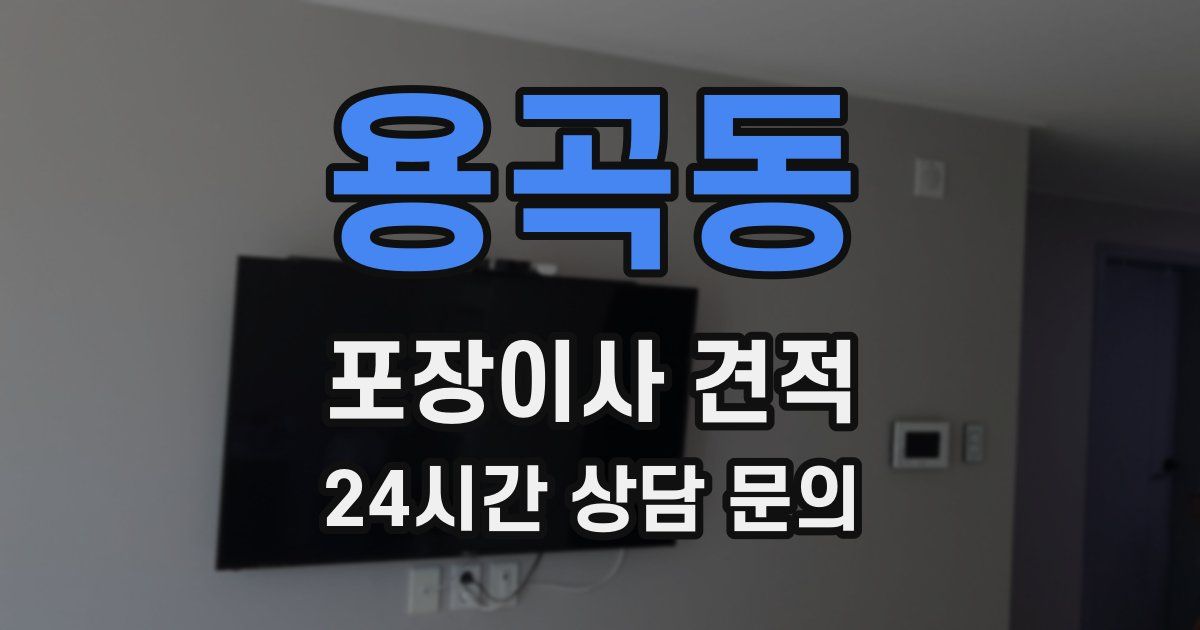 용곡동 포장이사 견적