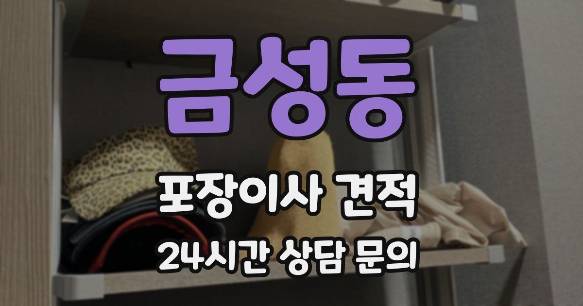 금성동 포장이사 견적