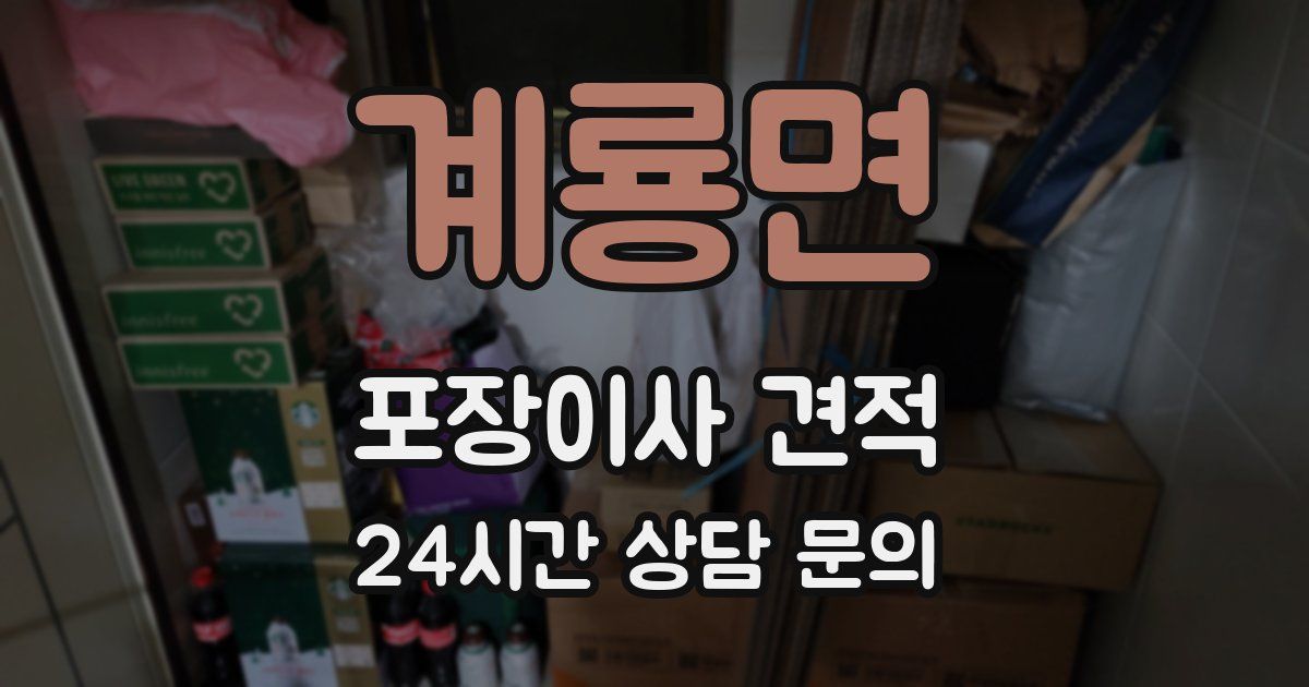 계룡면 포장이사 견적