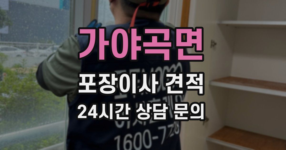 가야곡면 포장이사 견적