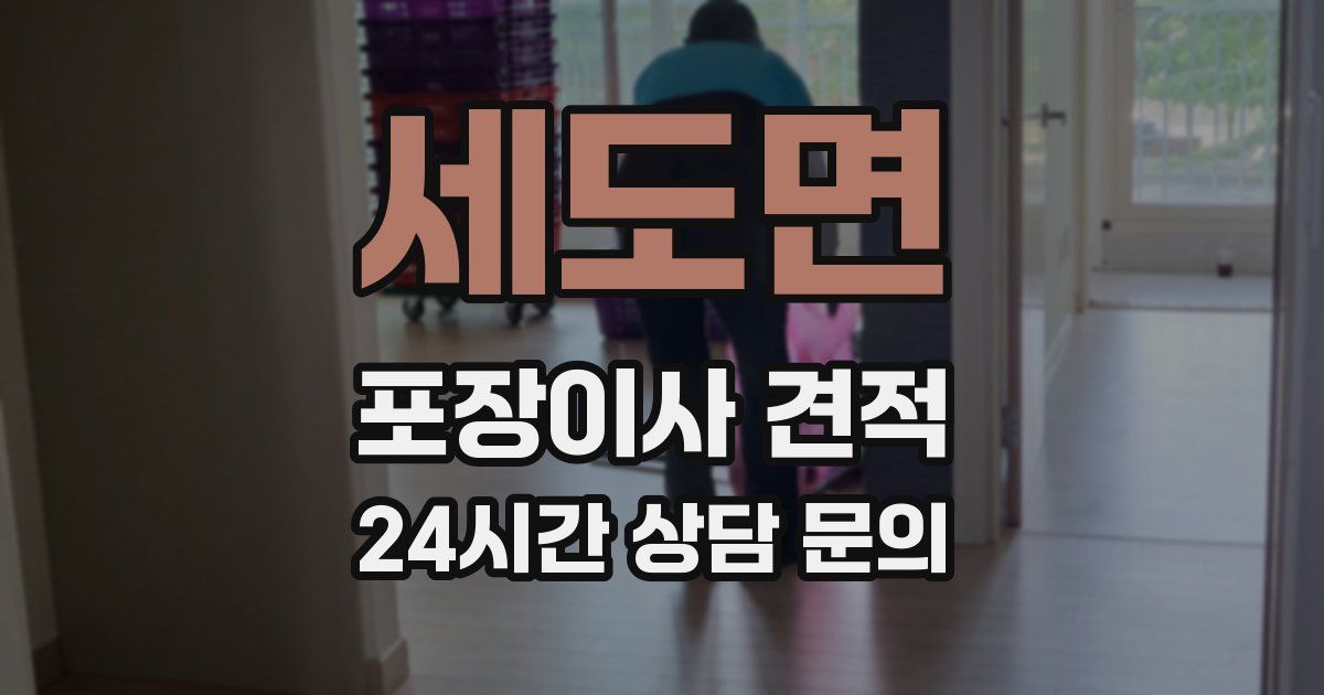 세도면 포장이사 견적