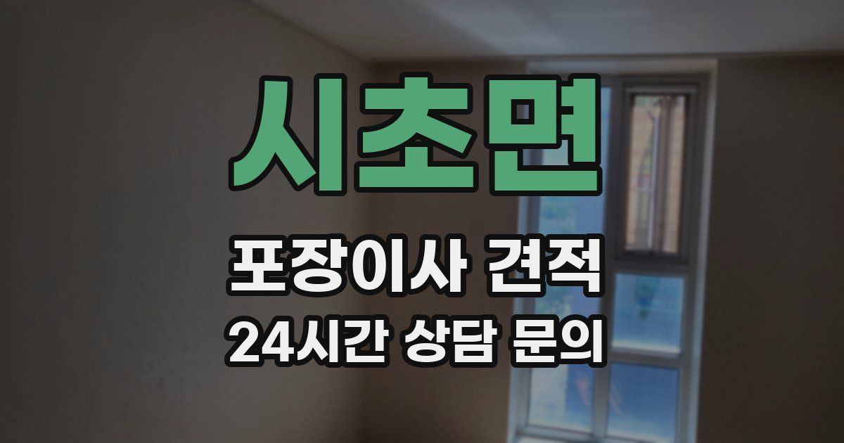 시초면 포장이사 견적