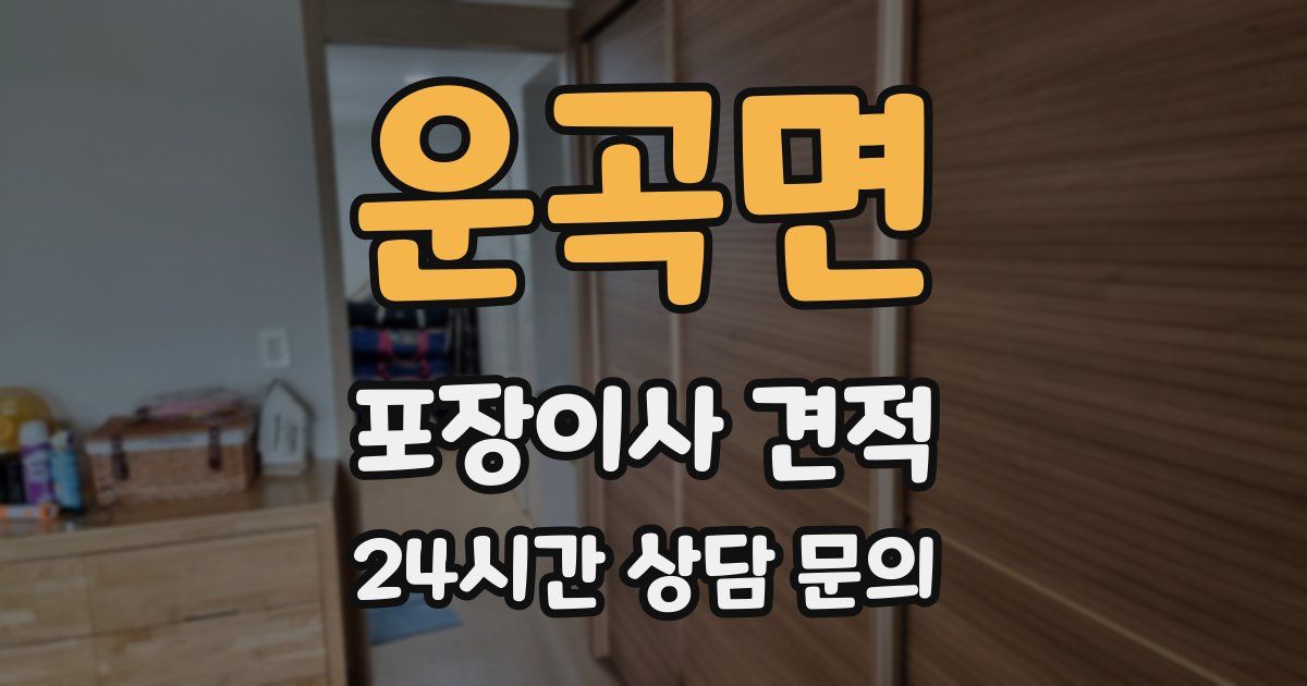 운곡면 포장이사 견적