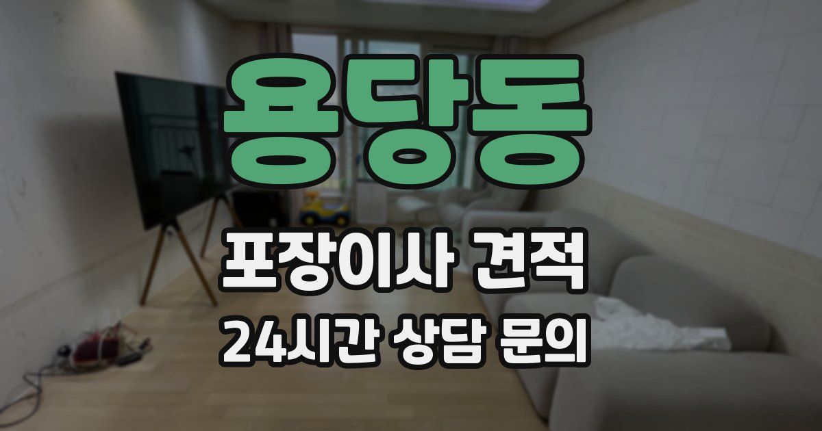 용당동 포장이사 견적