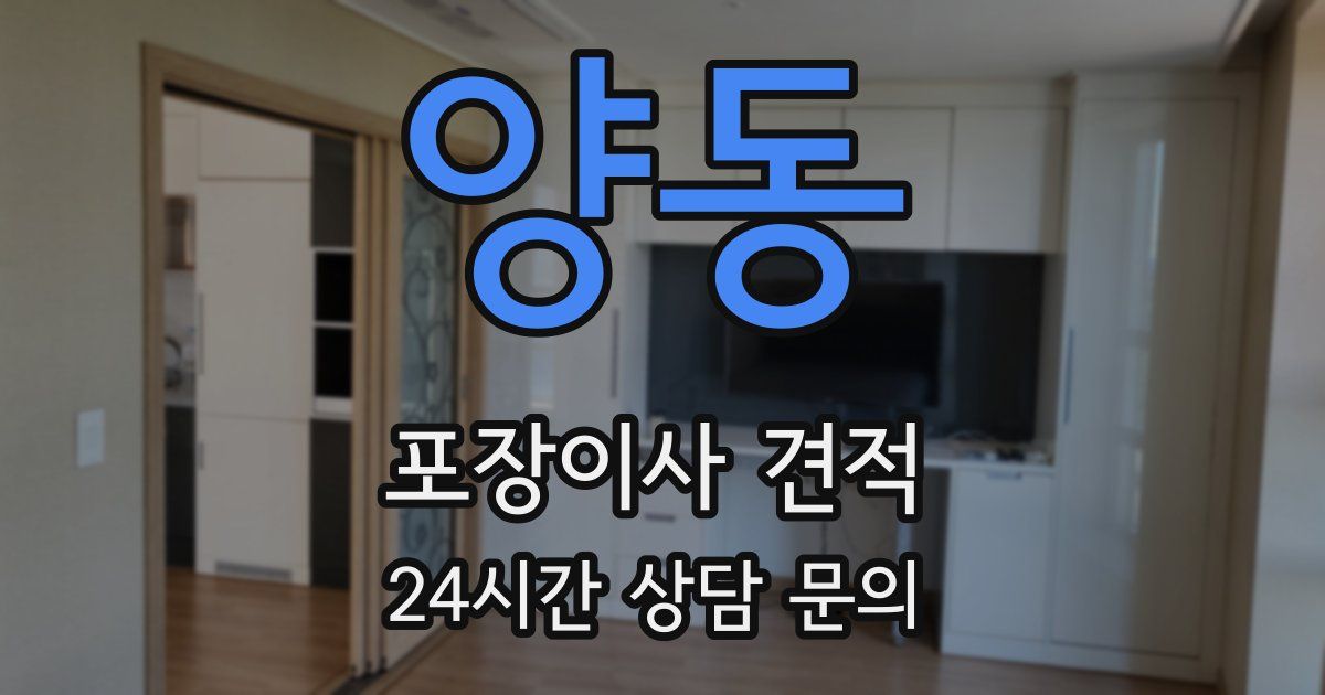 양동 포장이사 견적