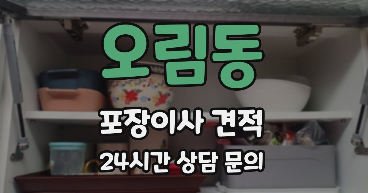 오림동 포장이사 견적