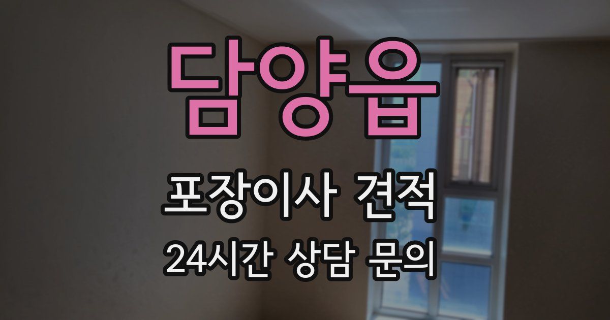 담양읍 포장이사 견적